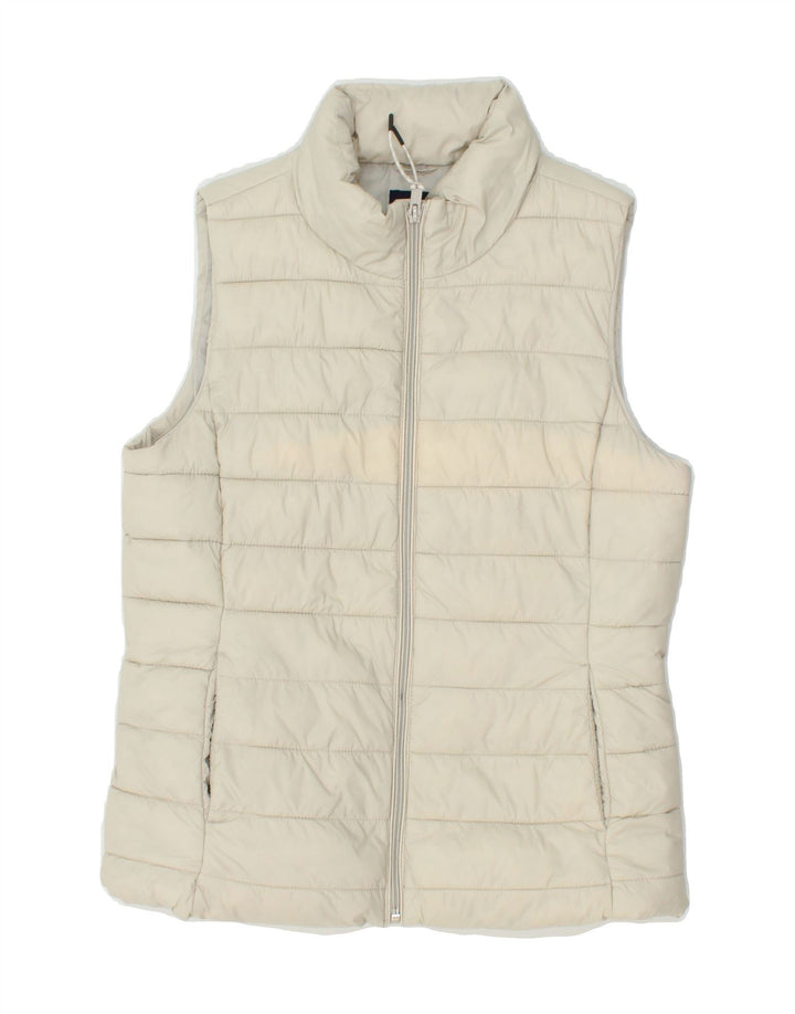 GAP Womens Padded Gilet UK 6 XS Beige Nylon | Vintage Gap | Thrift | Second-Hand Gap | Used Clothing | Messina Hembry 