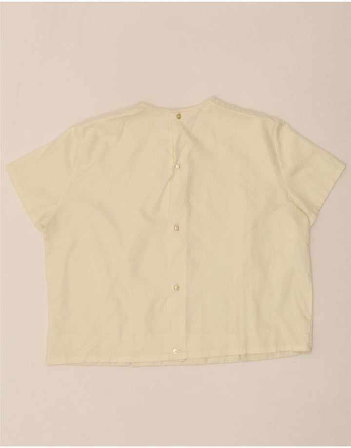 VINTAGE Womens Short Sleeve Blouse Top IT 46 Large Off White Vintage Vintage and Second-Hand Vintage from Messina Hembry 