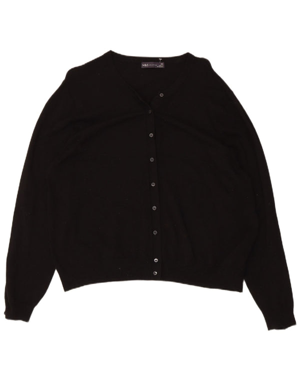 Marks & Spencer Womens Cardigan Sweater UK 22 3XL Black Viscose