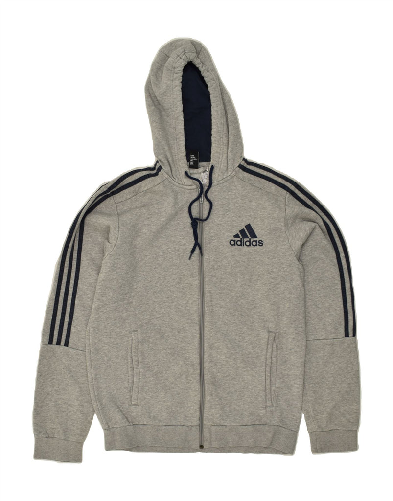 ADIDAS Mens Zip Hoodie Sweater Medium Grey Cotton | Vintage Adidas | Thrift | Second-Hand Adidas | Used Clothing | Messina Hembry 