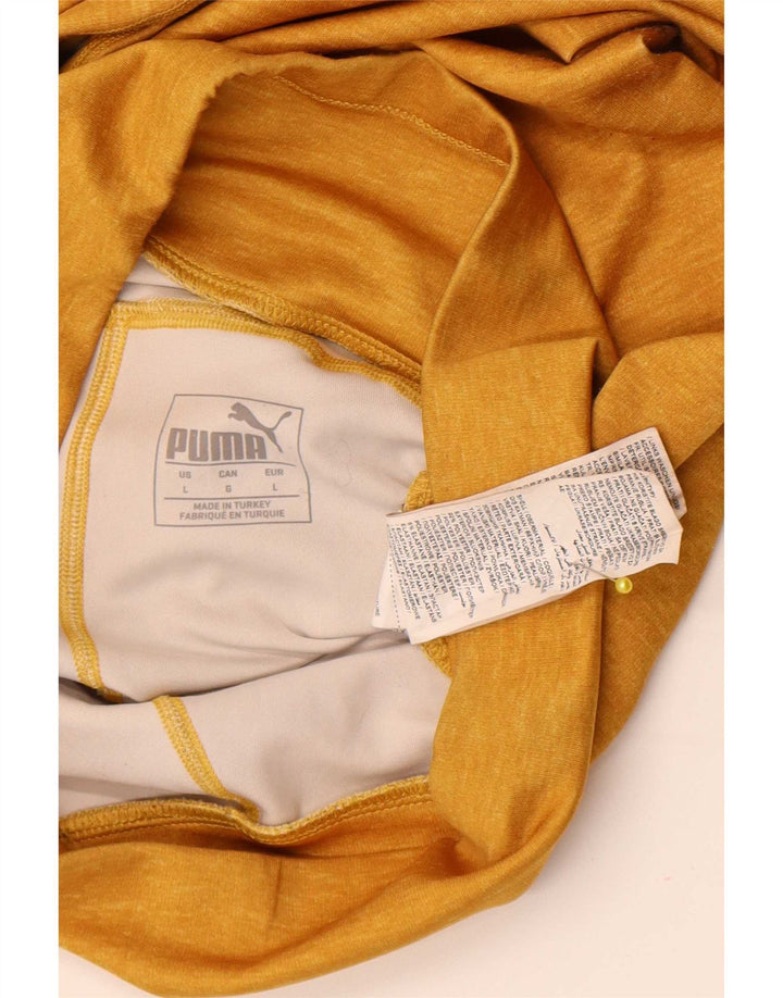 Puma Womens Stirrup Leggings UK 14 Large  Yellow Colourblock Polyester