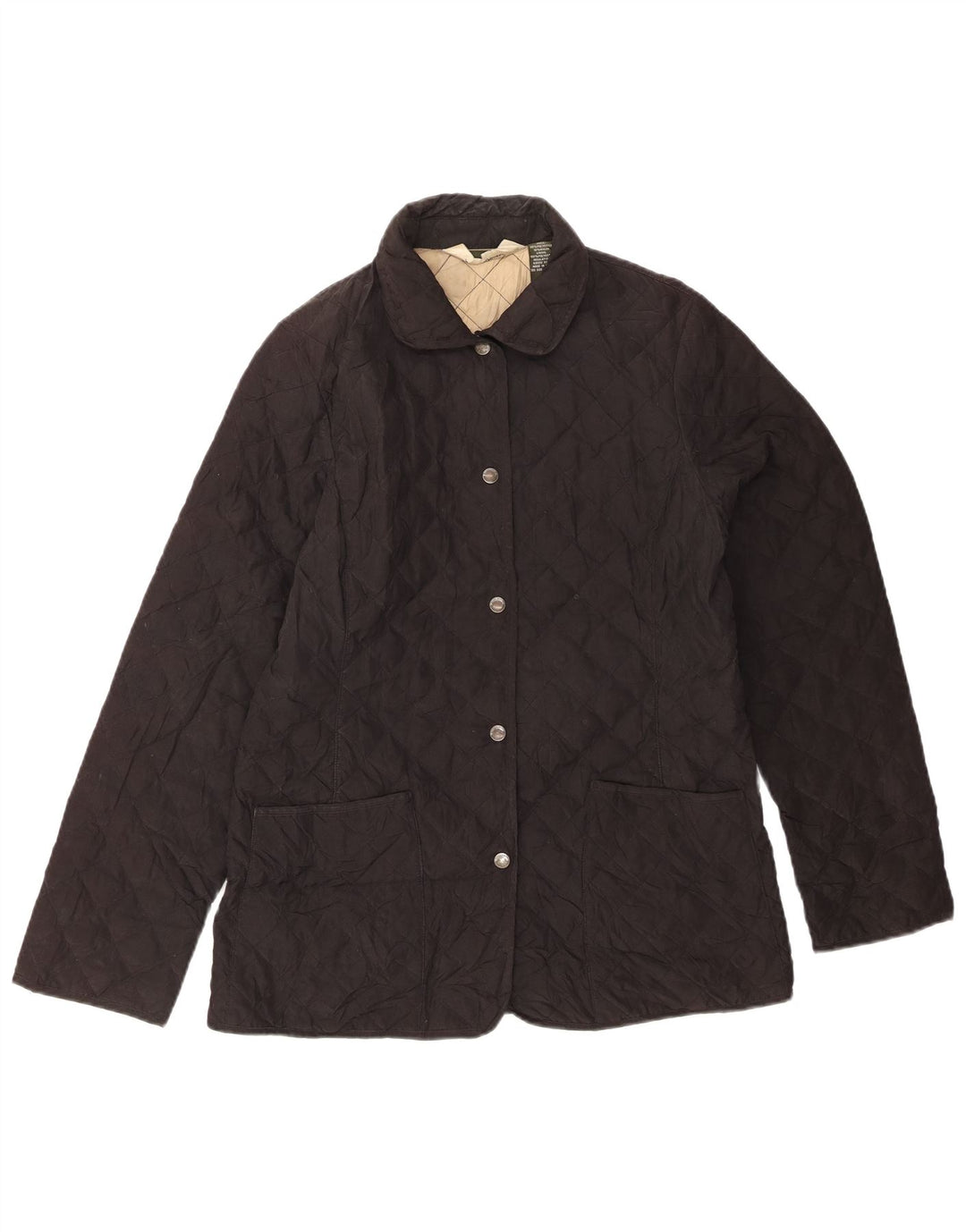EDDIE BAUER Womens Quilted Jacket UK 12 Medium Black Polyester