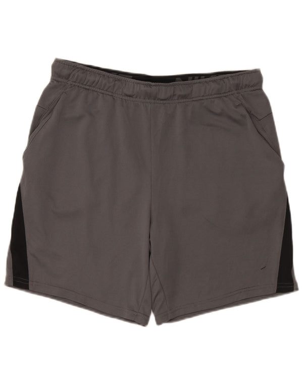 Nike Mens Dri Fit Standard Sport Shorts Large Grey Colourblock Polyester