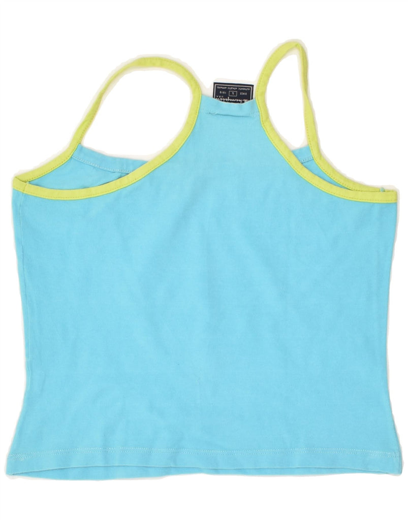 CHAMPION Womens Crop Cami Top UK 14 Large Blue Cotton | Vintage Champion | Thrift | Second-Hand Champion | Used Clothing | Messina Hembry 