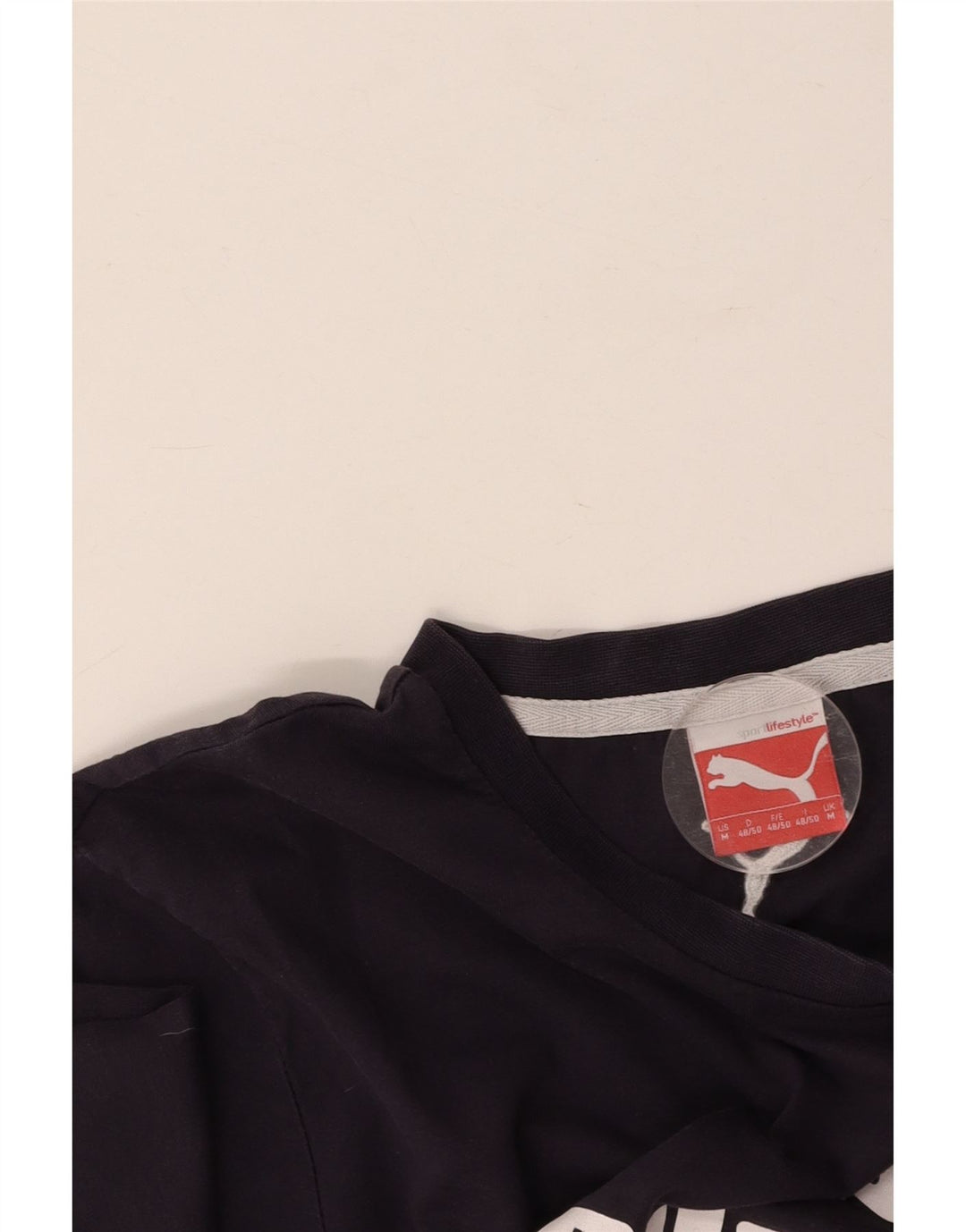 PUMA Womens Graphic T-Shirt Top Medium Navy Blue
