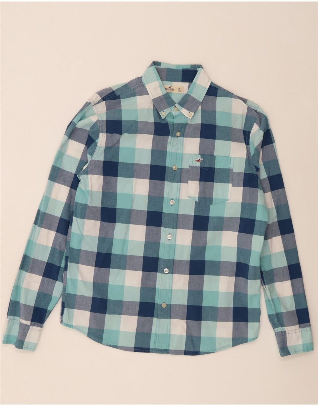 Hollister Mens Shirt Medium Blue Check Cotton