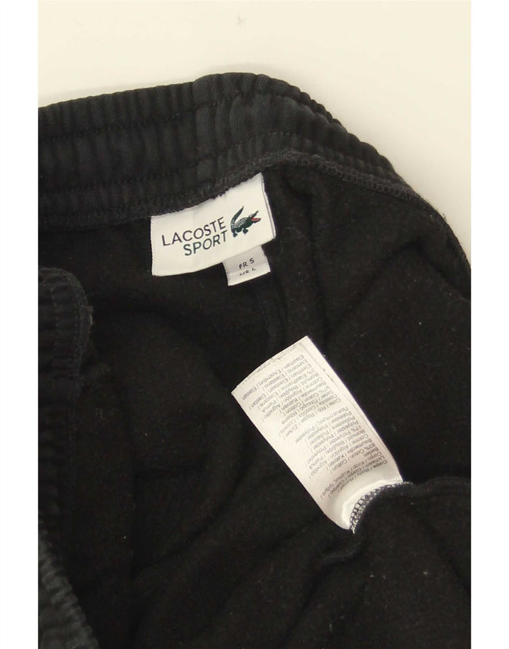 Lacoste Mens Tracksuit Trousers Joggers Size 5 Large Black Cotton