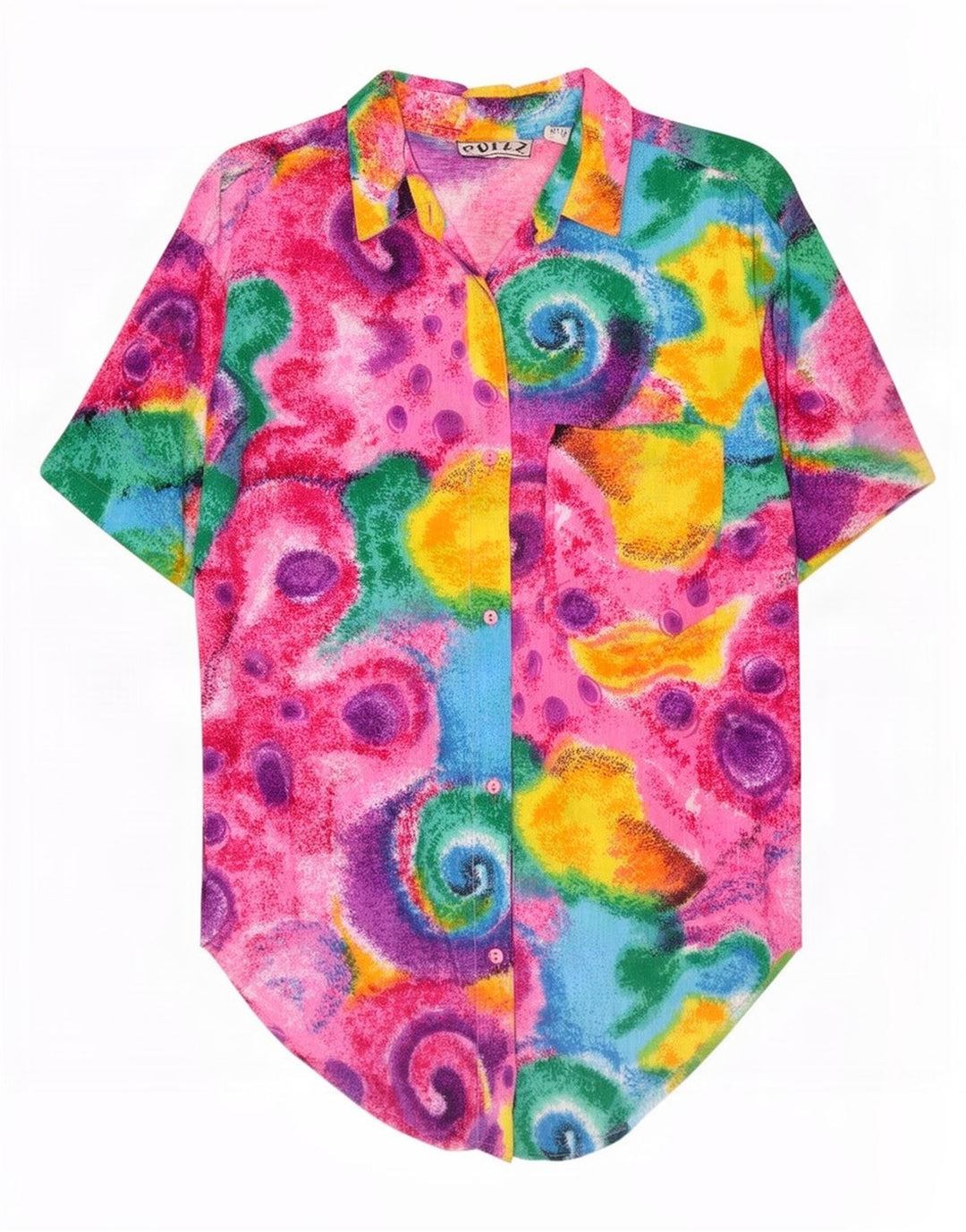 Vintage Womens Abstract Pattern Shirt Blouse UK 14 Medium Multicoloured