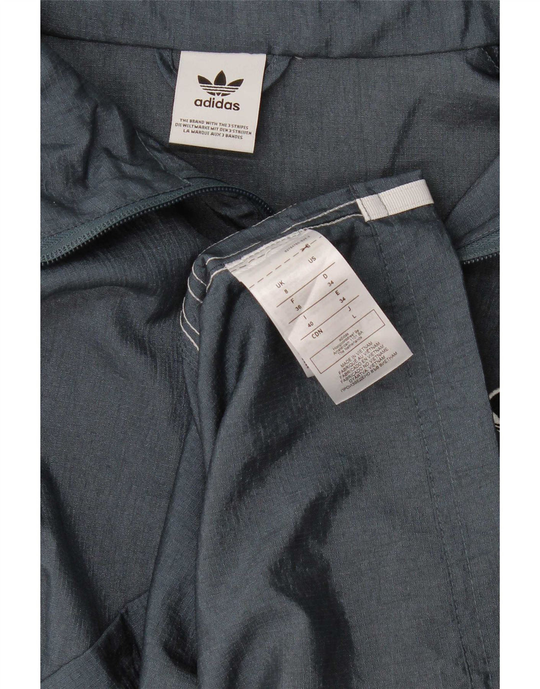 Adidas Womens Oversized Utility Jacket UK 8 Small Blue Polyamide
