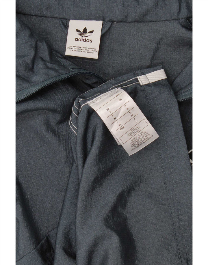 Adidas Womens Oversized Utility Jacket UK 8 Small Blue Polyamide