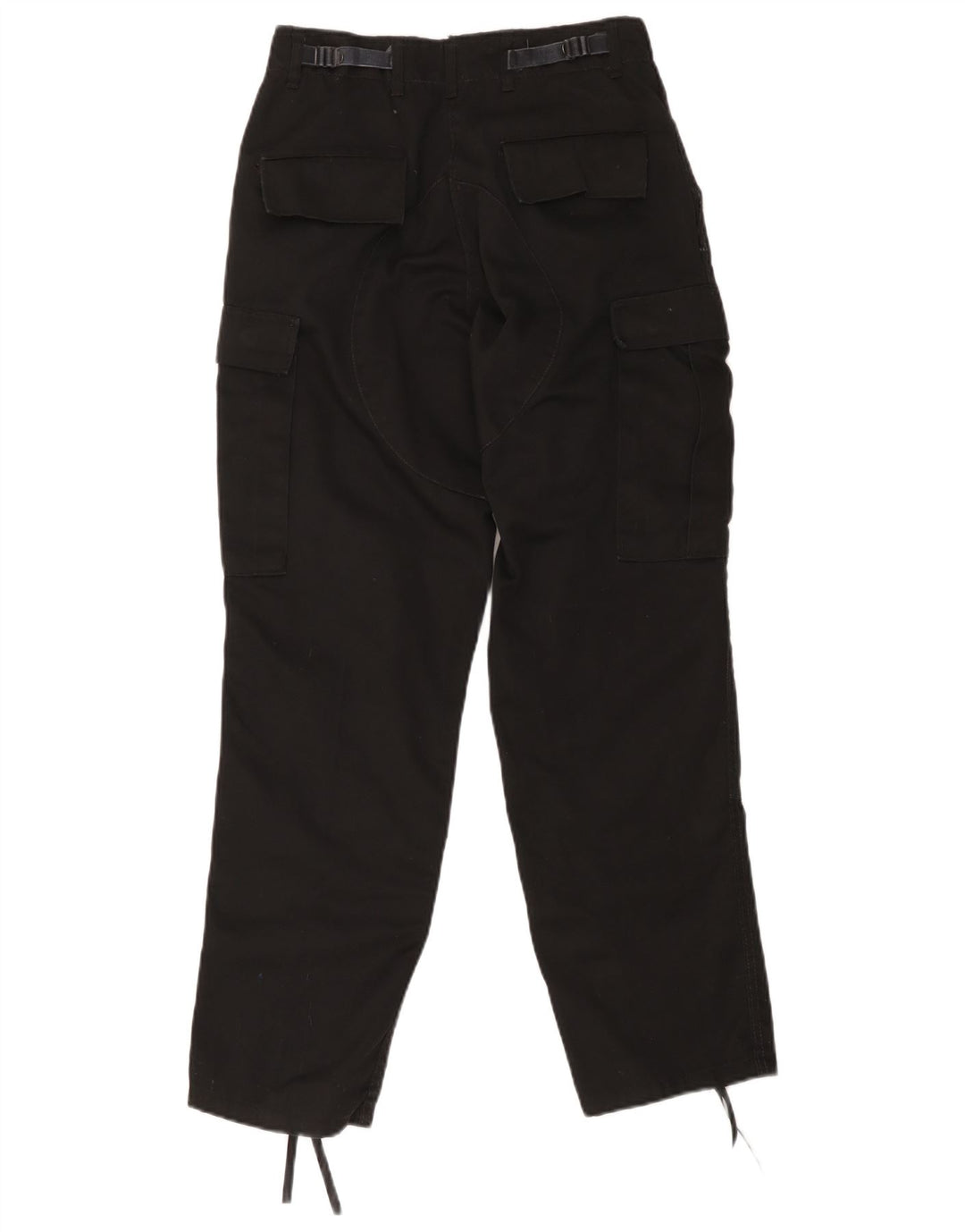 Vintage Womens Regular Cargo Trousers Small W28 L30 Black Cotton