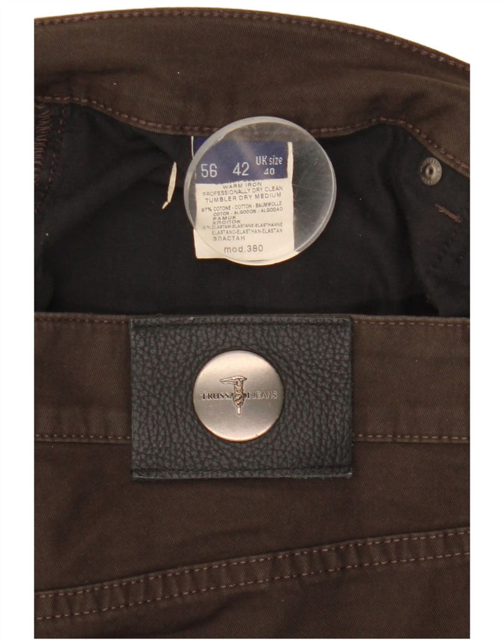 TRUSSARDI Mens Straight Jeans W40 L30 Brown Cotton