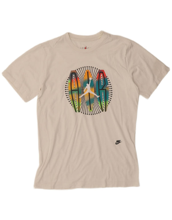 JORDAN Mens Graphic T-Shirt Top Small White Cotton