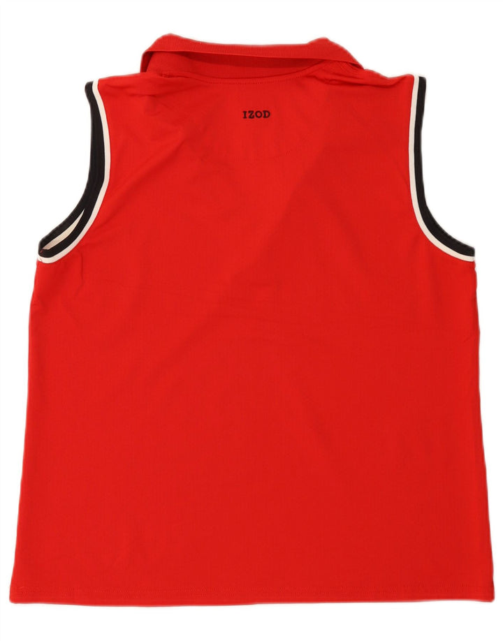 IZOD Womens Sleeveless Polo Shirt UK 18 XL Red Polyester