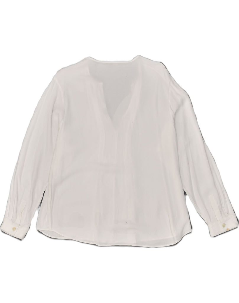 MASSIMO DUTTI Womens Pullover Ruffle Front Shirt Blouse EU 40 Medium White | Vintage Massimo Dutti | Thrift | Second-Hand Massimo Dutti | Used Clothing | Messina Hembry 