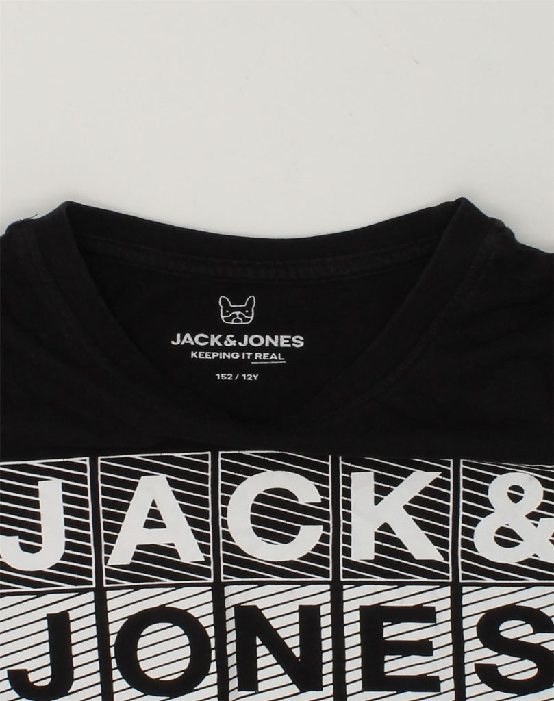 JACK & JONES Boys Graphic T-Shirt Top 11-12 Years Black | Vintage Jack & Jones | Thrift | Second-Hand Jack & Jones | Used Clothing | Messina Hembry 