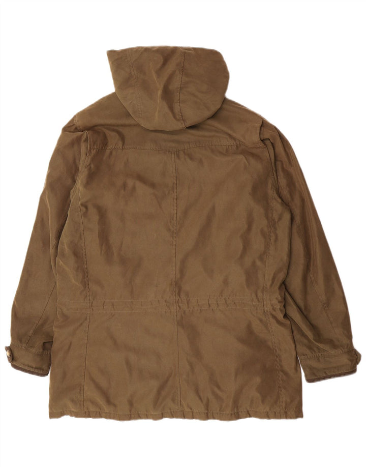 Musto Womens Zip Hooded Parka Jacket UK 16 Large Khaki Polyester Classic