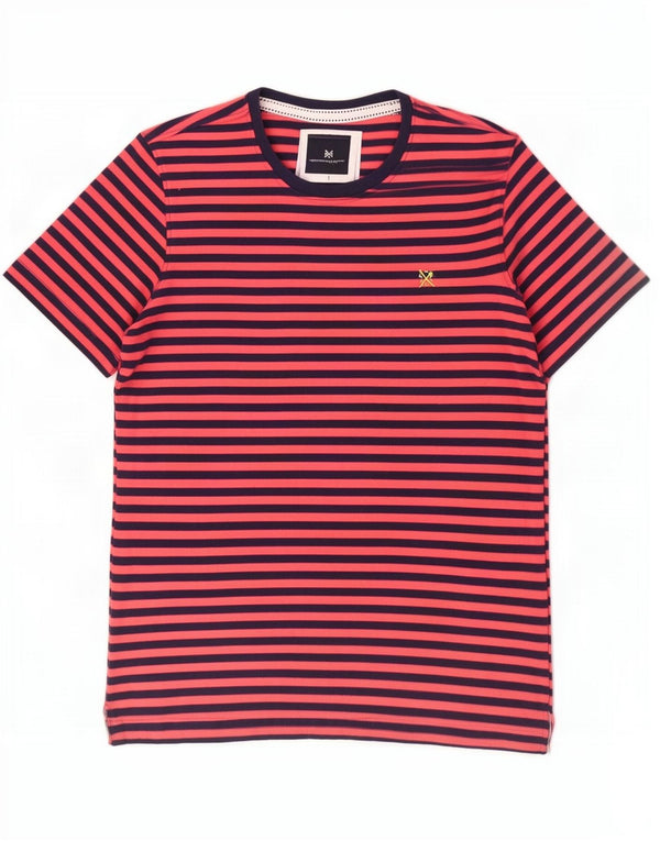 Crew Clothing Mens T-Shirt Top Medium Red Striped Cotton