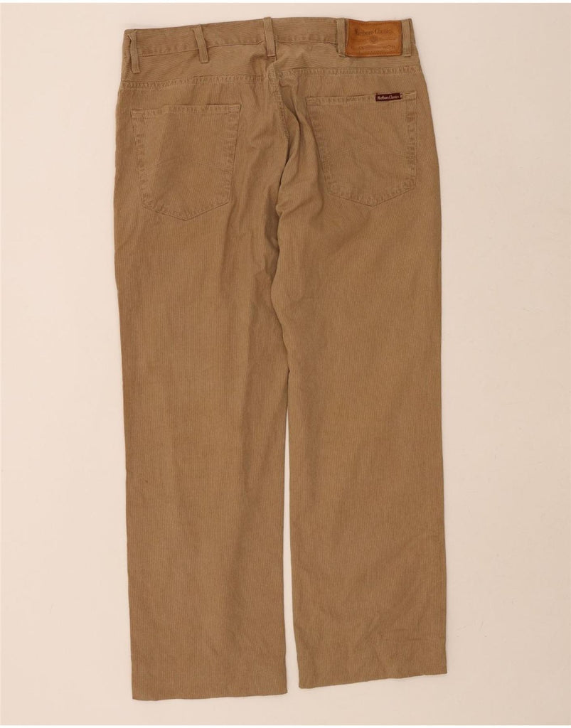 MARLBORO CLASSICS Mens Straight Casual Trousers W40 L30 Beige Pinstripe Vintage Marlboro Classics and Second-Hand Marlboro Classics from Messina Hembry 