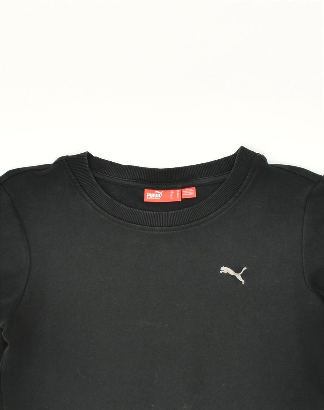 PUMA Womens T-Shirt Top UK 8 Small Black Cotton | Vintage Puma | Thrift | Second-Hand Puma | Used Clothing | Messina Hembry 