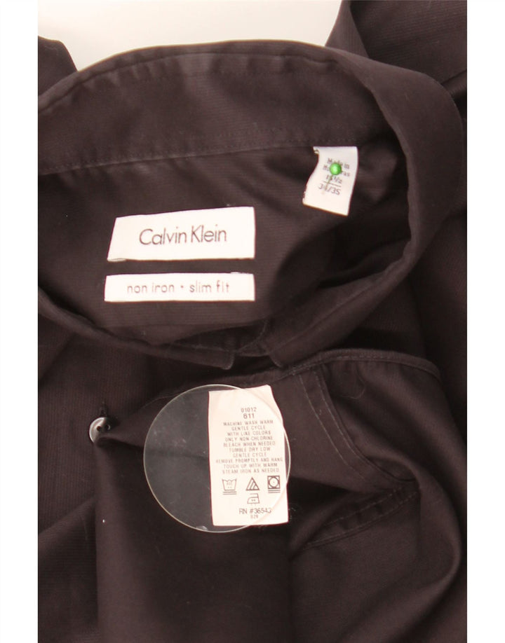Calvin Klein Mens Slim Fit Shirt Size 15 1/2 Medium Black