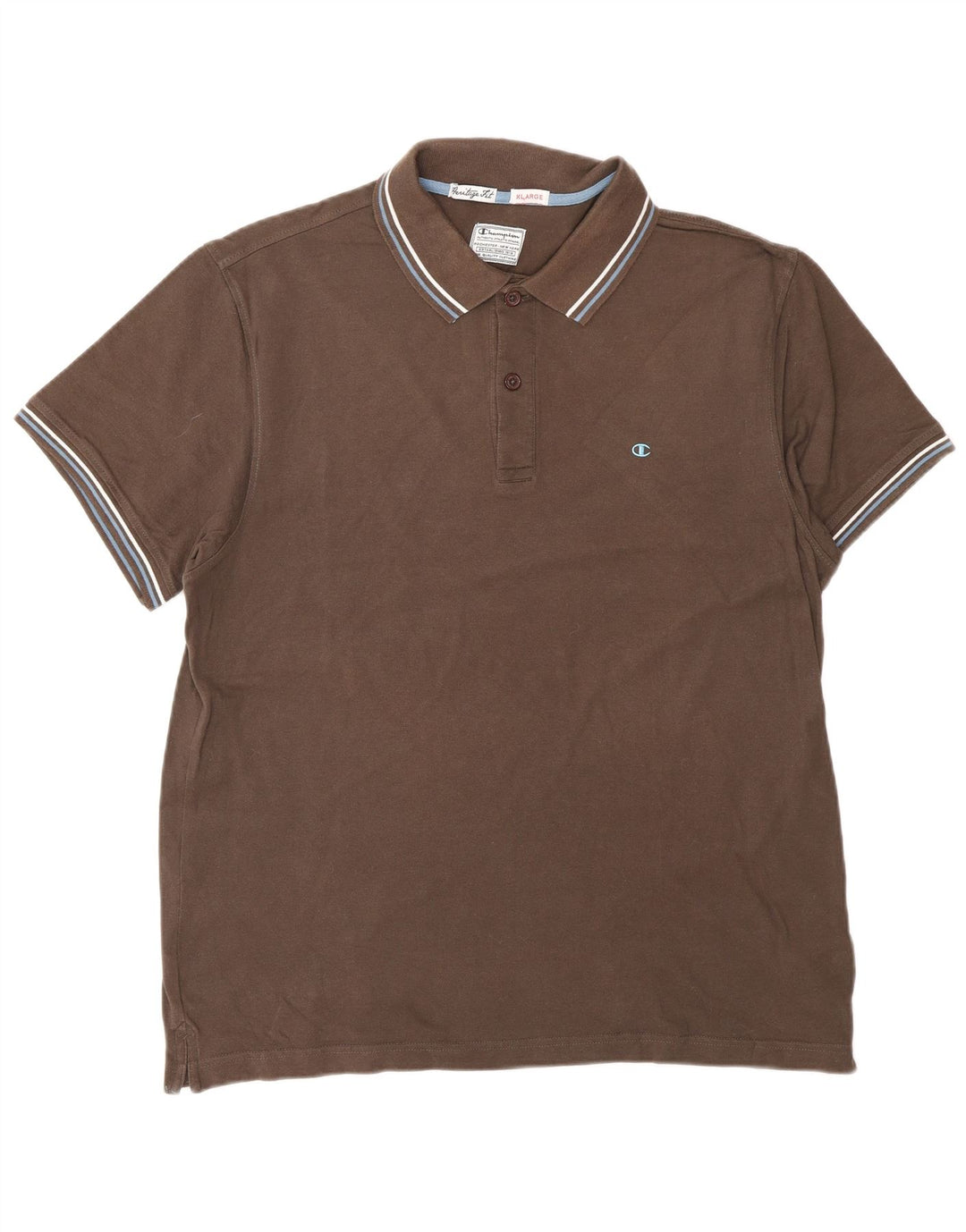 CHAMPION Mens Heritage Fit Polo Shirt XL Brown Cotton