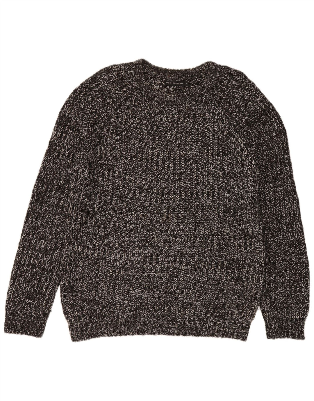 French Connection Mens Boat Neck Jumper Sweater Medium Grey Flecked Acrylic
