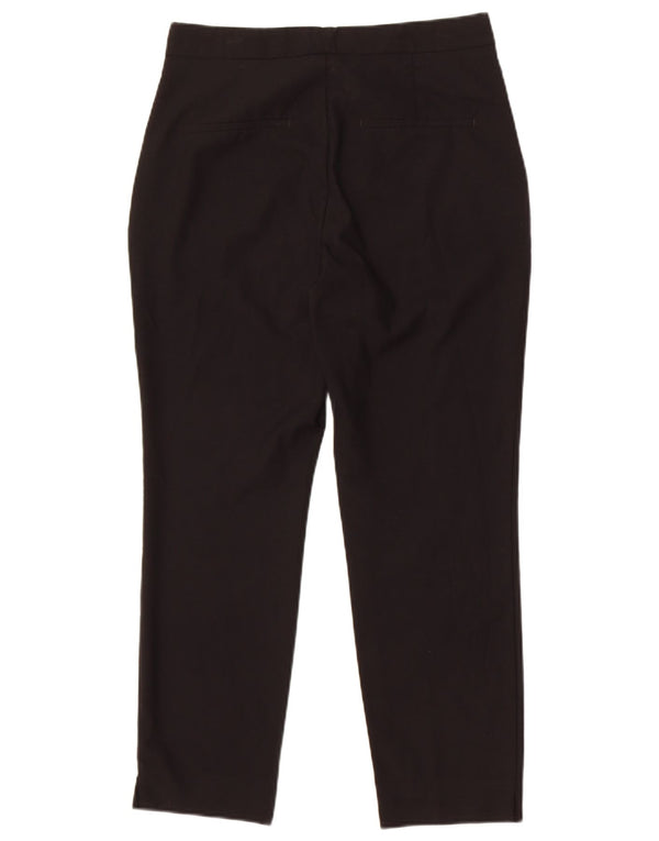 Zara Womens High Waist Slim Cropped Trousers EU 38 Small W28 L26 Black