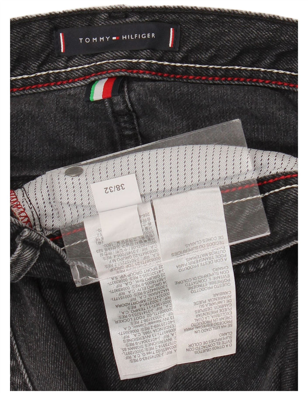 Tommy Hilfiger Mens Straight Jeans W38 L32 Grey Cotton