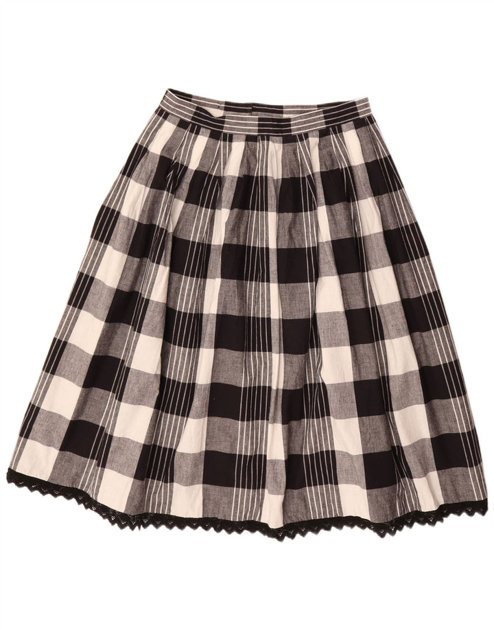 Vintage Womens A-Line Skirt W30 Medium Black Check