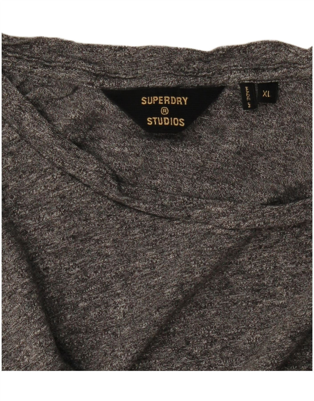 Superdry Mens T-Shirt Top XL Grey Flecked