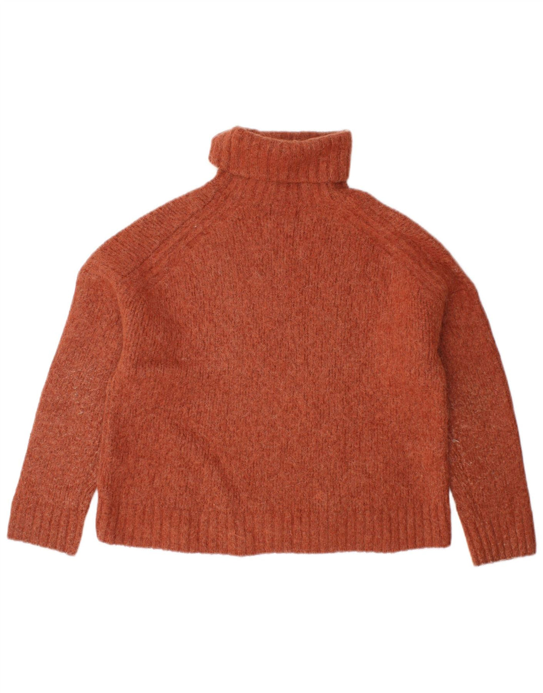 SUPERDRY Womens Crop Roll Neck Jumper Sweater UK 12 Medium Brown