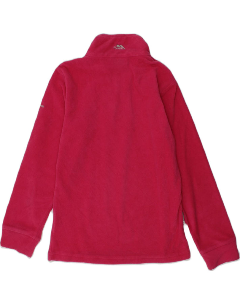 TRESPASS Girls Zip Neck Fleece Jumper 7-8 Years Pink Polyester | Vintage Trespass | Thrift | Second-Hand Trespass | Used Clothing | Messina Hembry 