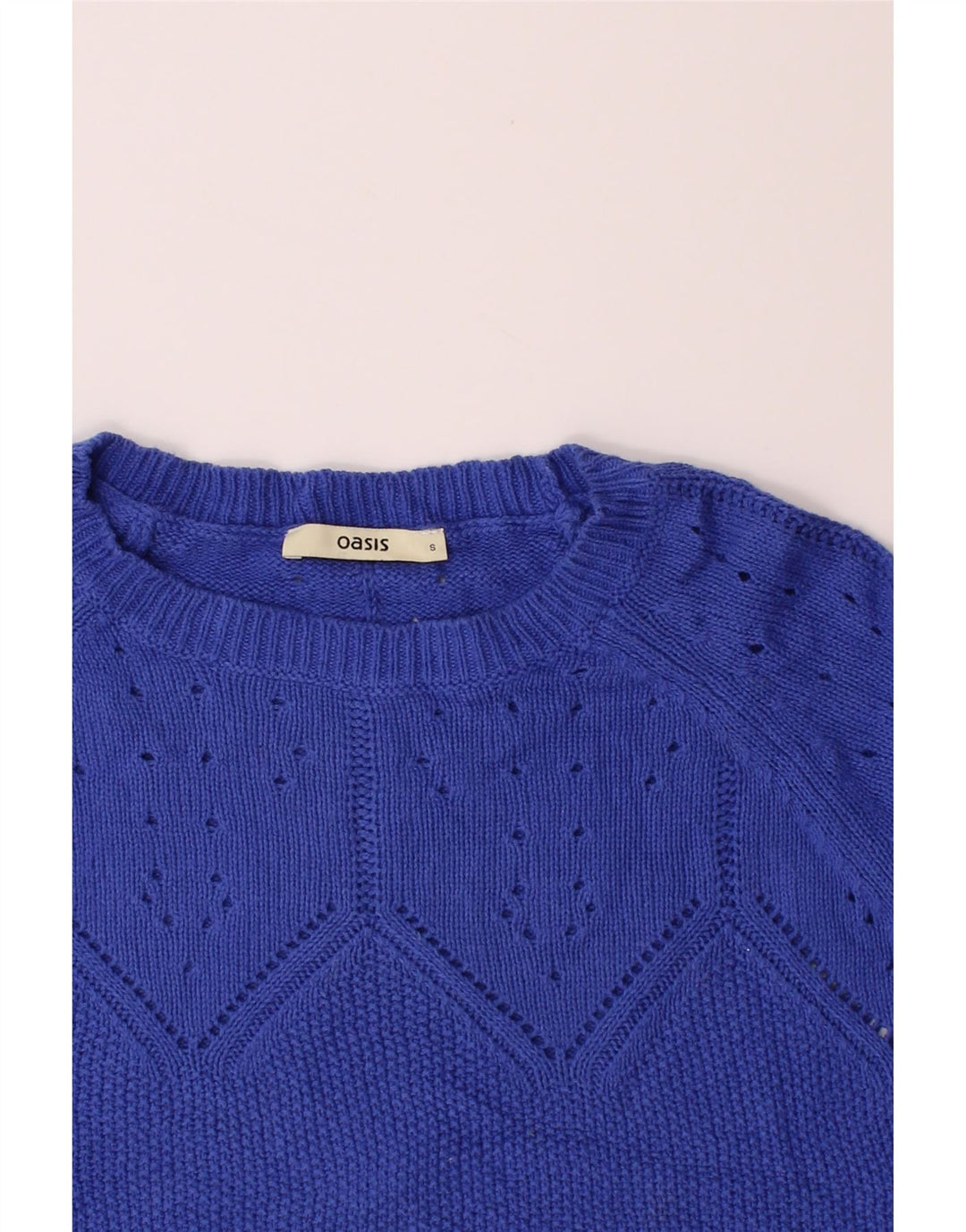 OASIS Womens Oversized Boat Neck Jumper Sweater UK 10 Small Blue Cotton Vintage Oasis and Second-Hand Oasis from Messina Hembry 