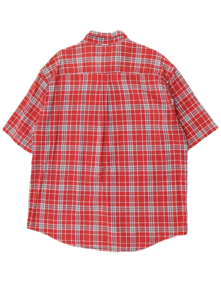 Timberland Mens Rugged Fit Short Sleeve Shirt XL Red Check