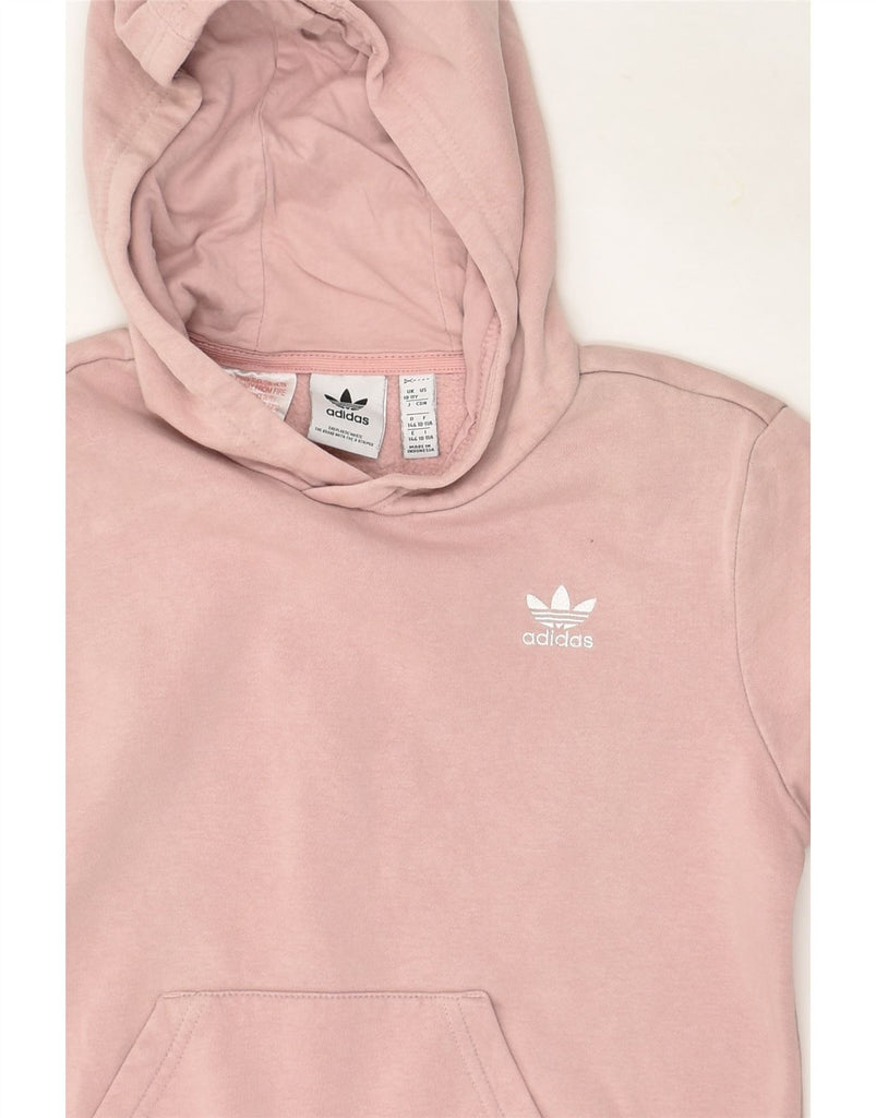 ADIDAS Girls Hoodie Jumper 10-11 Years Pink Cotton | Vintage Adidas | Thrift | Second-Hand Adidas | Used Clothing | Messina Hembry 