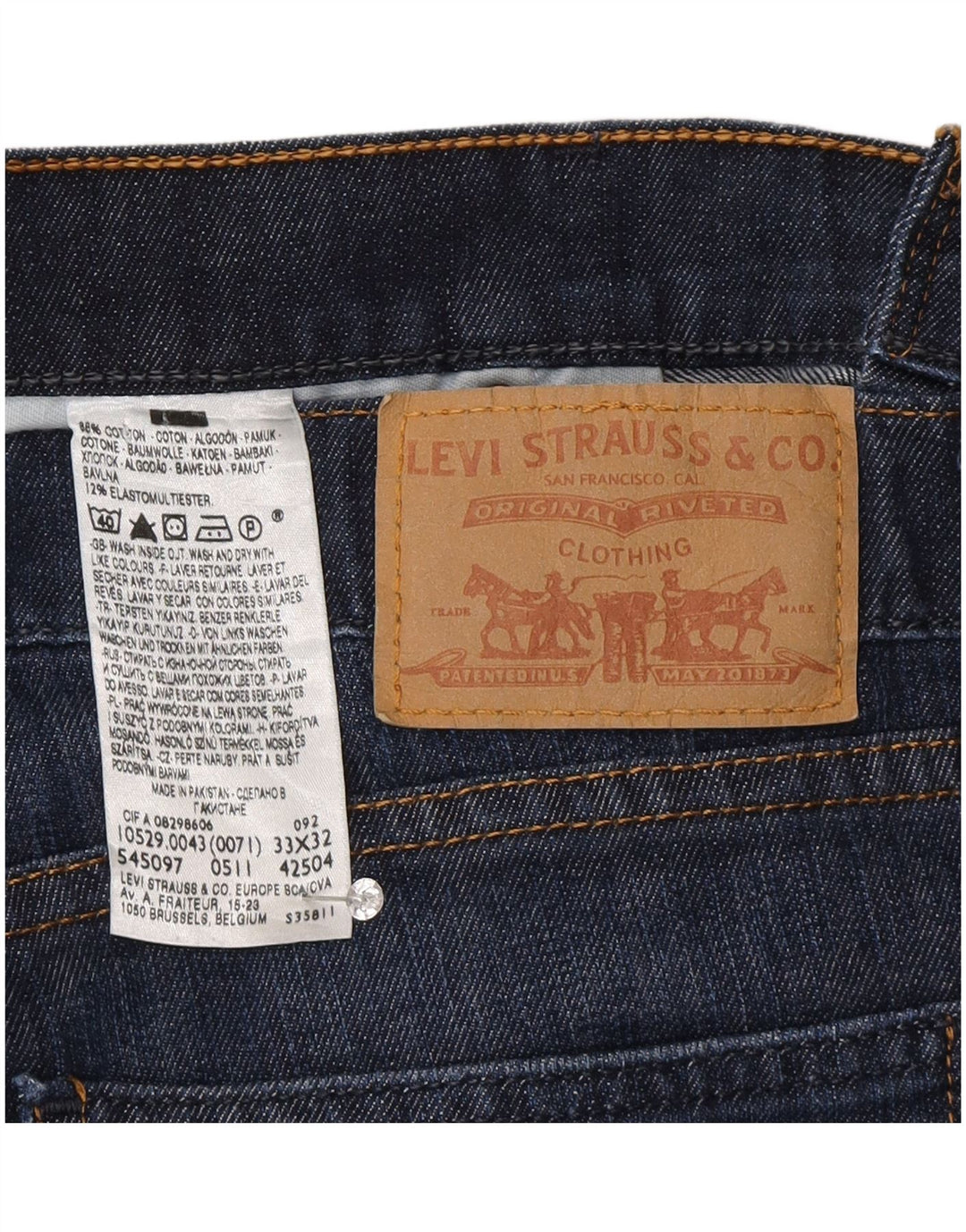 Levi's Womens 10529 Bootcut Jeans W33 L32 Navy Blue Cotton