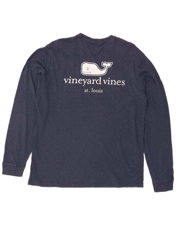 Vineyard Vines Mens Graphic Top Long Sleeve Small Navy Blue Cotton