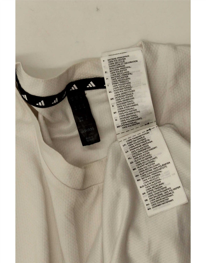 Adidas Mens Aeroready T-Shirt Top Medium White Polyester