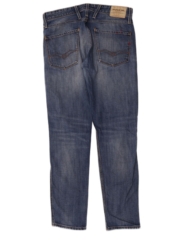 Replay Mens Slim Jeans W32 L32 Blue Cotton