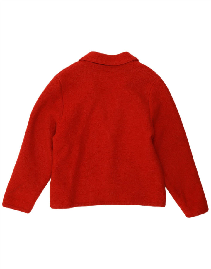 Geiger Womens 3 Button Blazer Jacket EU 42 Large Red New Wool