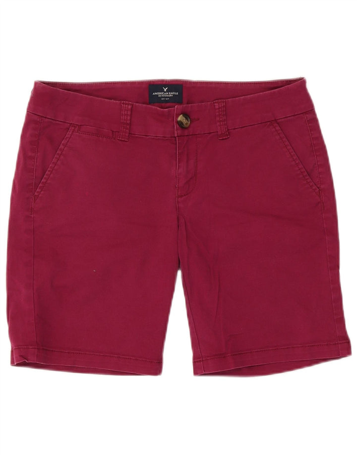AMERICAN EAGLE Womens Bermuda Bermuda Shorts UK 8 Small W32  Pink Cotton