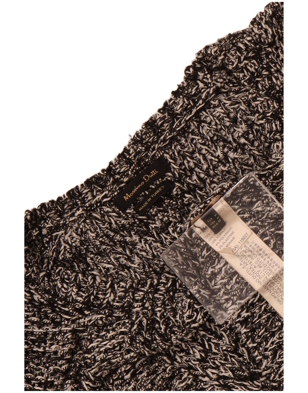 Massimo Dutti Womens Boat Neck Jumper Sweater UK 14 Medium Grey Flecked