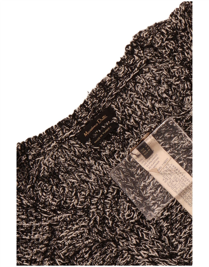 Massimo Dutti Womens Boat Neck Jumper Sweater UK 14 Medium Grey Flecked