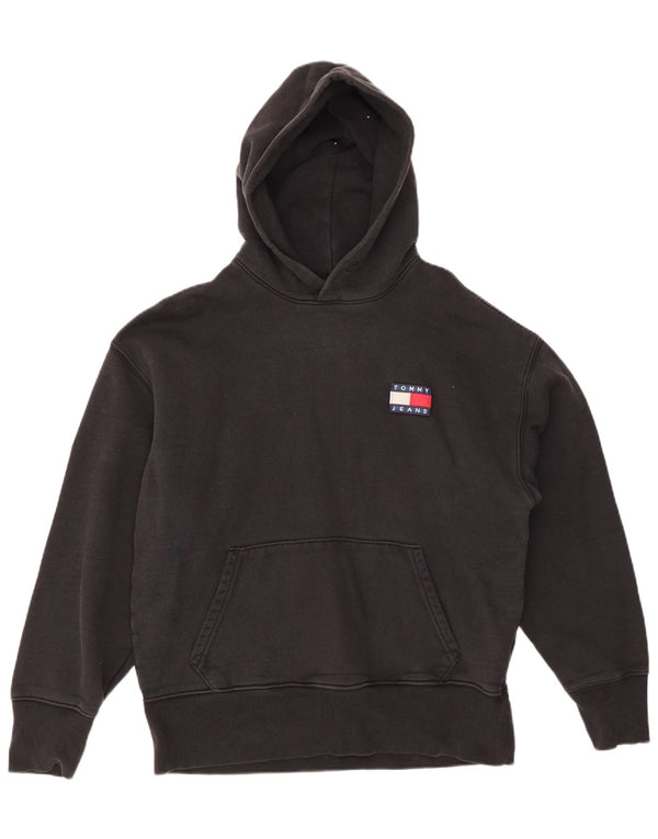 TOMMY HILFIGER Mens Hoodie Jumper Medium Black Cotton