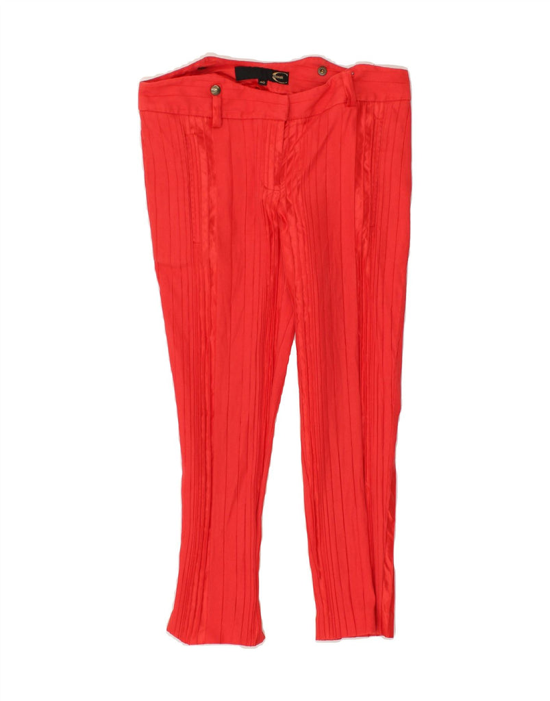 JUST CAVALLI Womens Slim Casual Trousers EU 40 Medium W30 L22 Red Cotton | Vintage Just Cavalli | Thrift | Second-Hand Just Cavalli | Used Clothing | Messina Hembry 