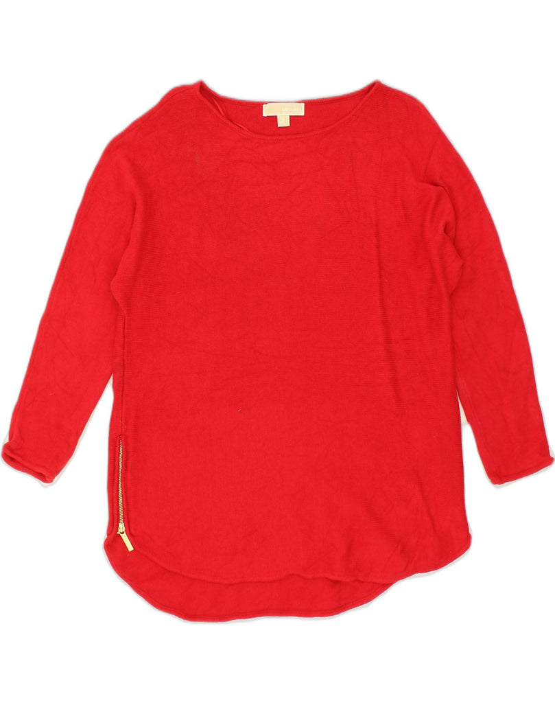 MICHAEL KORS Womens Crew Neck Jumper Sweater UK 18 XL Red Cotton | Vintage Michael Kors | Thrift | Second-Hand Michael Kors | Used Clothing | Messina Hembry 