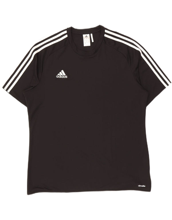 Adidas Mens Climalite T-Shirt Top XL Black Polyester