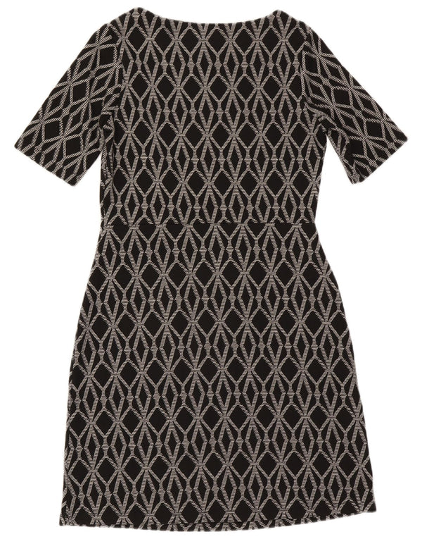 Next Womens Sheath Dress UK 12 Medium Grey Geometric Polyester