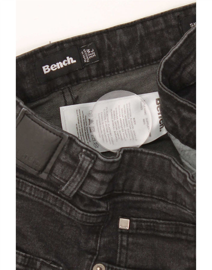 Bench Mens Skinny Jeans W32 L32 Black Cotton